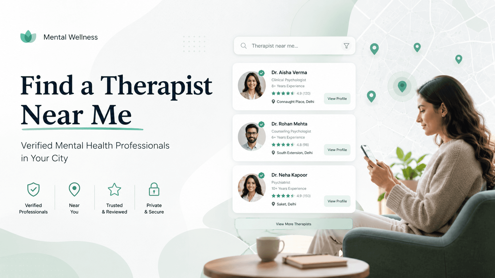 Find a Therapist Near Me: Verified Mental Health Professionals in Your City